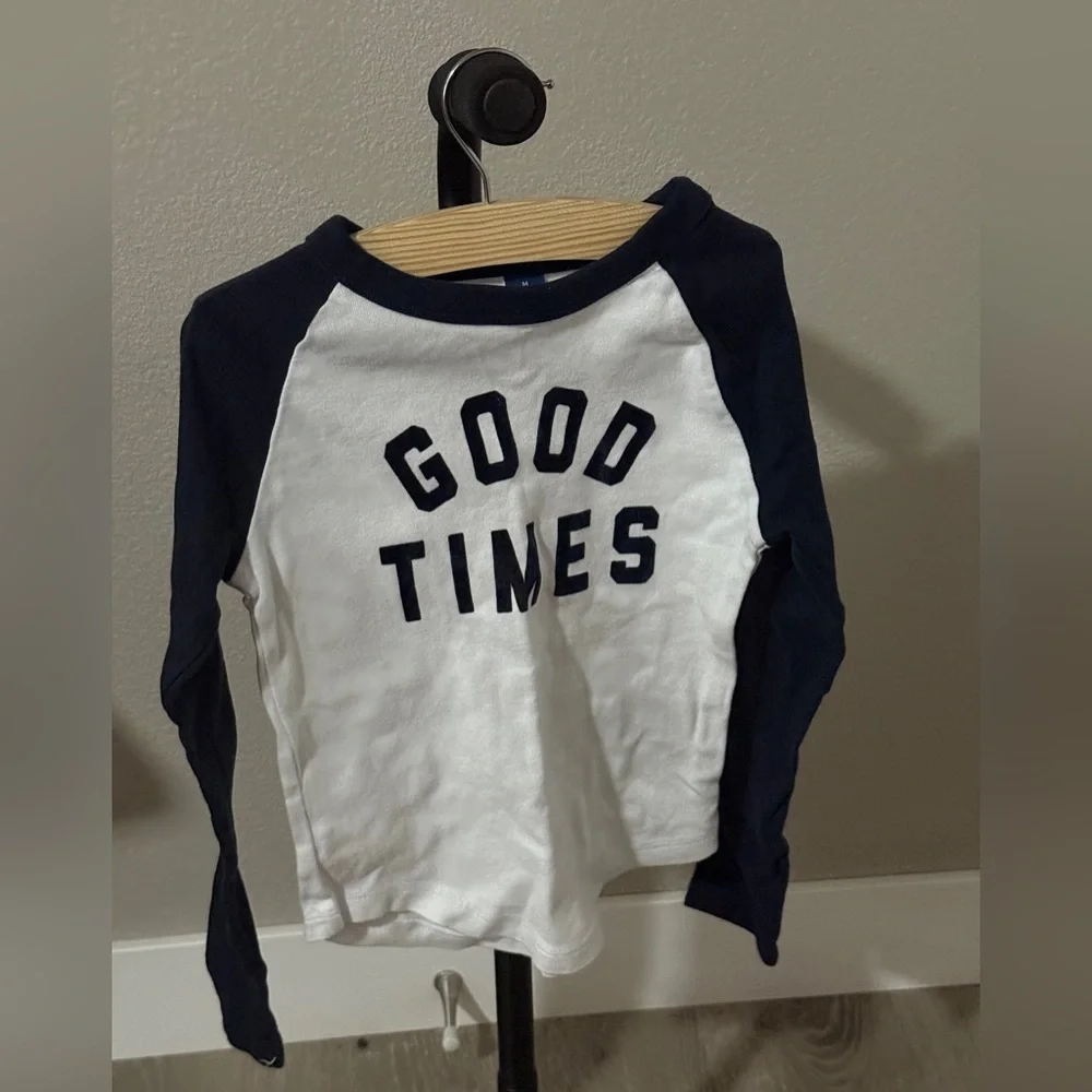 Old Navy Navy and White Long Sleeve Tee